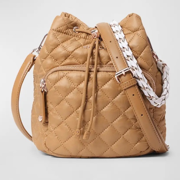 MZ Wallace Handbags - MZ WALLACE "Crosby" bucket bag in quilted nylon and calf leather NWT